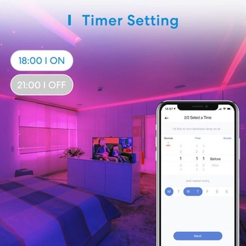 Meross RGBWW LED pásik 5m, teplo biely a šikovný WiFi LED pásik, flexibilná páska pre domácich majstrov s Alexou