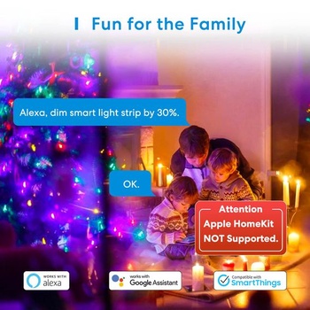 Meross RGBWW LED pásik 5m, teplo biely a šikovný WiFi LED pásik, flexibilná páska pre domácich majstrov s Alexou