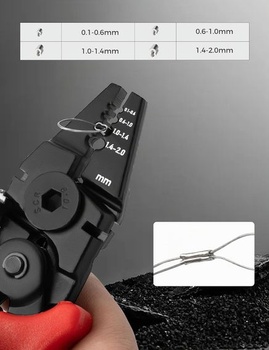Krimpovacie kliešte Pullther, krimpovacie kliešte 0,1-2 mm², krimpovacie dutinky pre koncovky vodičov a