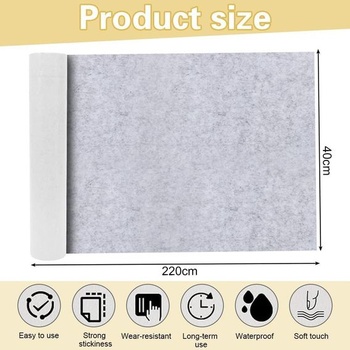 LOMUG Samolepiace plsť 1 mm, 40 x 220 cm, Samolepiace plsť, Samolepiace rúno, Netkaná samolepiaca plsť