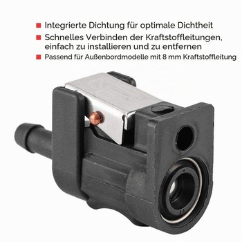 Palivový konektor, 8mm palivová hadica, lodný konektor, Joon palivový konektor pre prívesný lodný