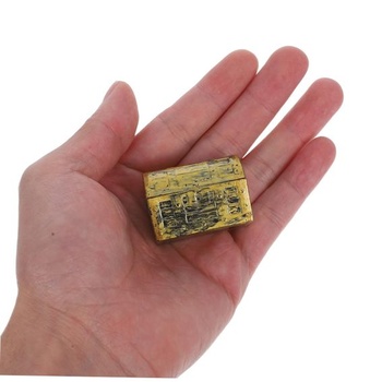 HEMOTON Miniatúrna pirátska truhla s pokladom, doplnok k domčeku pre bábiky s mincami a zliatky,