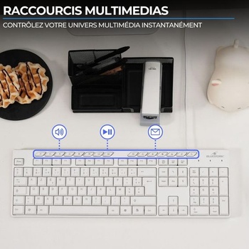 Sada Bluestork Media Office Pack - Sada s drôtovou USB klávesnicou - ergonomická AZERTY a drôtová