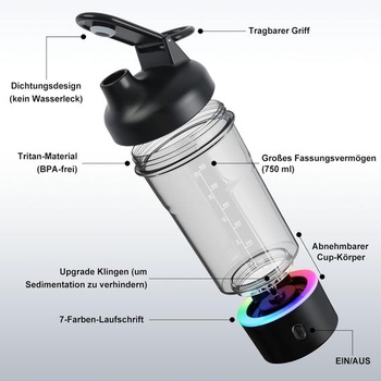 Elektrický šejkr SOARFLY 750ml, dobíjecí