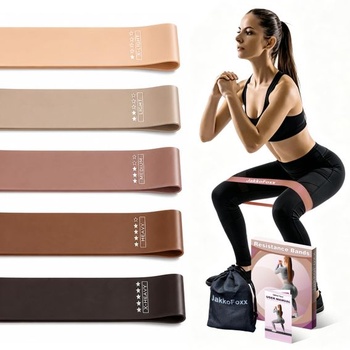 Fitness gumy, sada 5 odporových gúm s 5 úrovňami, cvičebné gumy pre domáce fitness, strečing,
