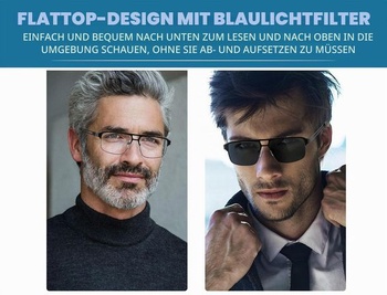 MODFANS 3dielna sada čítacích okuliarov pre mužov, filter modrého svetla, kovový rám, obdĺžnikový štýl,