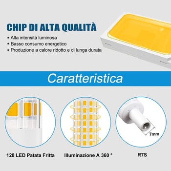 EXTRASTAR R7S LED nestmievateľná 8W 118mm LED žiarovka s dvojitým lineárnym efektom 3000K ekvivalent