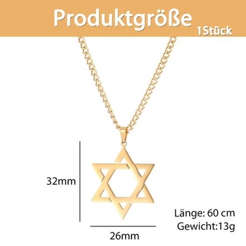 Nerezová oceľ hexagram hviezda náhrdelník módne jednoduchý putujúci prívesok retro muži a ženy pary