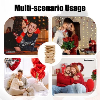 Sada drevených kociek 48 dielikov, hry pre páry, sexuálne hry, vežové bloky pre dospelých, hry pre páry