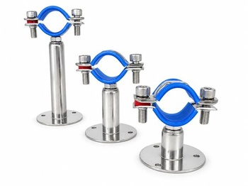 Nerezová rúrková objímka, výškovo nastaviteľná 60 mm-65 mm, súprava 2 ks, 60 mm-65 mm - štandardná