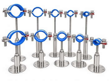 Nerezová rúrková objímka, výškovo nastaviteľná 60 mm-65 mm, súprava 2 ks, 60 mm-65 mm - štandardná