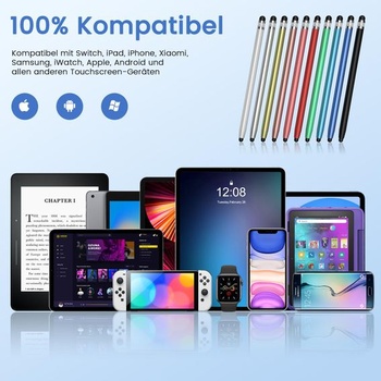 Styluslink 2v1 dotykové stylusy, balenie 10 kusov, pre všetky tablety a mobilné telefóny, červená,