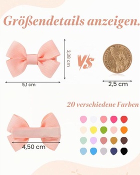 Choicbaby vlasové sponky pro dívky, 2 palce (5 cm) vlasová sponka s mašlí, dětské vlasové doplňky