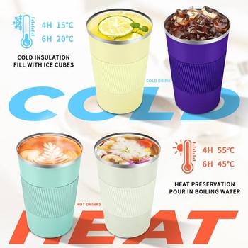 KETIEE hrnček na kávu so sebou, termohrnček 380 ml, dvojstenný cestovný hrnček, vákuovo izolovaný hrnček