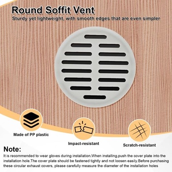 M METERXITY Sada 4 okrúhlych ventilačných mriežok do podhľadu 60 mm/2,4 palca, plastové vetracie