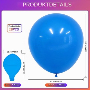 16 farebných balónikov, veľké balóniky s priemerom 91 cm, obrie viacfarebné balóniky