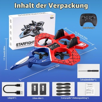 Penový lietadlový dron Flintosky s LED