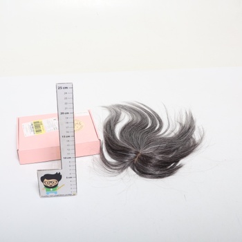 Vlasové ozdoby Flufymooz z pravých ľudských vlasov pre ženy, 26 cm ofina na sponky, 100% ľudské