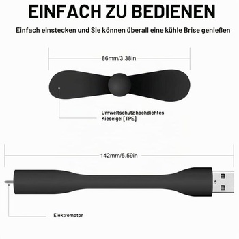 Mini USB ventilátor Comioke, 90mm USB ventilátor s flexibilním krkem, ruční ventilátor, 2 kusy