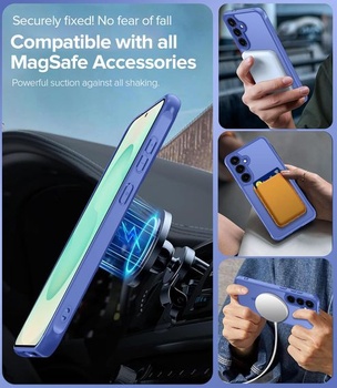 Magnetický kryt ivoler Matt Ocean Blue pre Samsung Galaxy S25 Plus 5G / S24 Plus 5G, kompatibilný s