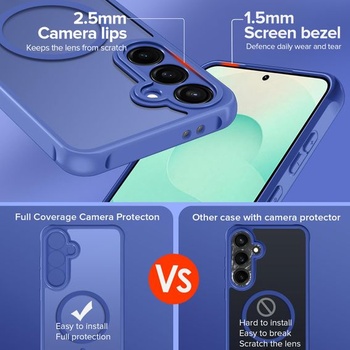 Magnetický kryt ivoler Matt Ocean Blue pre Samsung Galaxy S25 Plus 5G / S24 Plus 5G, kompatibilný s