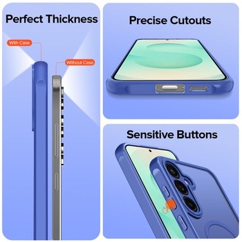 Magnetický kryt ivoler Matt Ocean Blue pre Samsung Galaxy S25 Plus 5G / S24 Plus 5G, kompatibilný s
