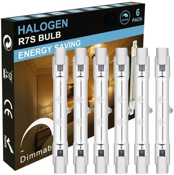 6 kusov halogénových trubíc R7s 78mm 150W stmievateľných halogénových žiaroviek R7s teplá biela 2800K