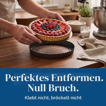 Forma na koláč 22 cm, odnímatelné dno, nepřilnavý povrch, uhlíková ocel – forma na quiche Joeji’s
