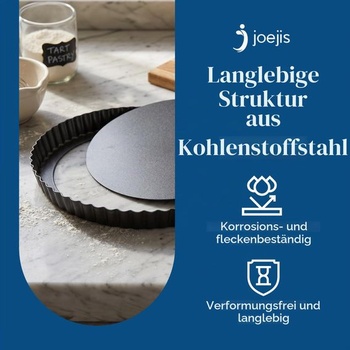 Forma na koláč 22 cm, odnímatelné dno, nepřilnavý povrch, uhlíková ocel – forma na quiche Joeji’s