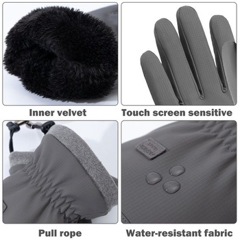 Zimní rukavice, teplé rukavice, hřejivý omak, větru a voděodolné, unisex, vhodné pro ženy i muže,