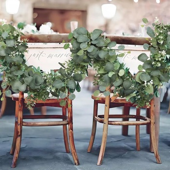 Girlanda z eukalyptu, 2 kusy umelej girlandy z eukalyptu, 1,9 m eukalyptovej révy, umelá girlanda, sa