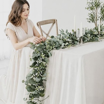 Girlanda z eukalyptu, 2 kusy umelej girlandy z eukalyptu, 1,9 m eukalyptovej révy, umelá girlanda, sa