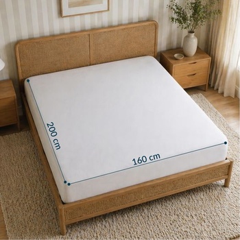Prestieradlo Twinzen 160x200cm, 30cm veľký klobúk, biele Biela 160 x 200 cm