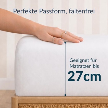 Prestieradlo Twinzen 160x200cm, 30cm veľký klobúk, biele Biela 160 x 200 cm