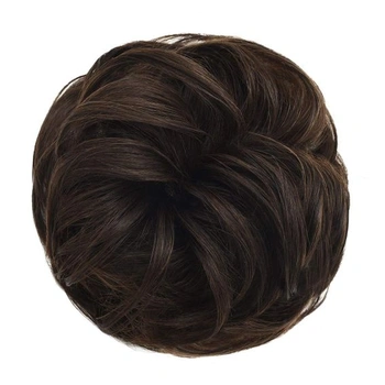 Rozstrapatený drdol Scrunchie z pravých vlasov strapaté upnuté príčesky drdol vlnitý kučeravý cop