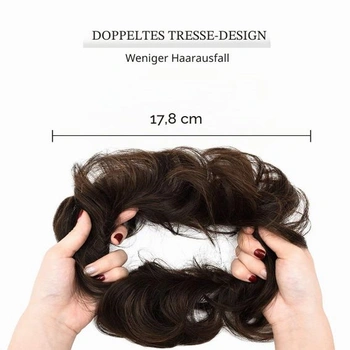 Rozstrapatený drdol Scrunchie z pravých vlasov strapaté upnuté príčesky drdol vlnitý kučeravý cop