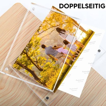Mini fotorámik, 10 x 15 cm magnetický malý fotorámik, priehľadný obojstranný bezrámový akrylový