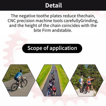 Úzky-široký prevodník pre rýchlostné cestné bicykle, 1 kus | Červený, CNC hliníková zliatina, 167,65