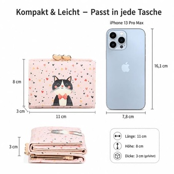 Dámska peňaženka, mini krátka peňaženka pre ženy, dámska peňaženka z mäkkej kože, so zipsom a