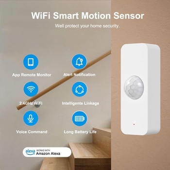 WiFi senzor pohybu, šikovný detektor pohybu pre zabezpečenie domácnosti, bezdrôtový senzor pohybu s