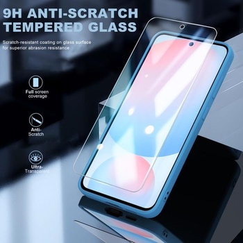 Silikonový TPU kryt pro Samsung Galaxy S25 FE 5G, 2 ochranné fólie na displej, modrá, Samsung