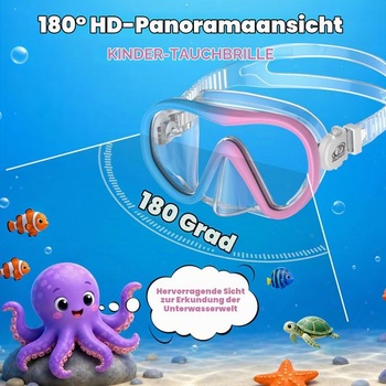 Dětská potápěčská maska Findway, panoramatická šnorchlovací maska 180° HD, plavecké brýle pro
