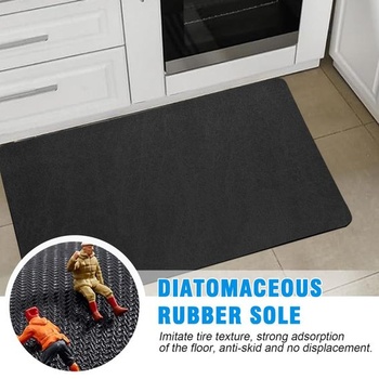 Kúpeľňová predložka 40×60 cm Tmavo šedá – Protišmyková kúpeľňová predložka, prateľná a savá,