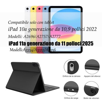 Ochranné pouzdro s klávesnicí pro iPad 11. generace A16 2025, tenký kryt se stojánkem na pero a