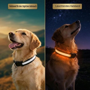 Dobíjecí svítivý obojek pro psy, vodotěsný a nastavitelný