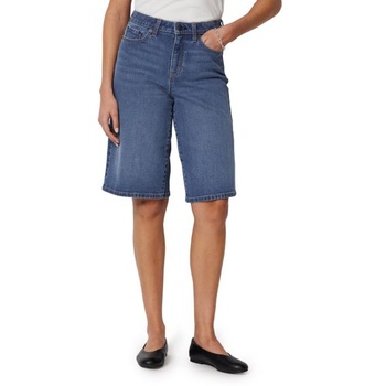 Dámske dlhé džínsové kraťasy Amazon Essentials, bermudy s vysokým pásom, veľkosť 38-40, stredne