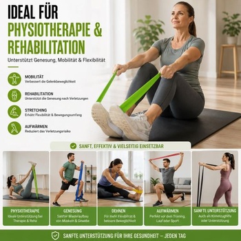Odporové gumy [5dielna sada] z prírodného latexu - Sada fitness gum zelená + modrá + žltá + červená