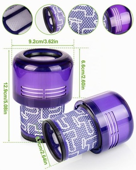 Náhradné filtre Lilenza 3 ks pre Dyson V11 V15 Detect Absolute Animal Torque Drive, umývateľný
