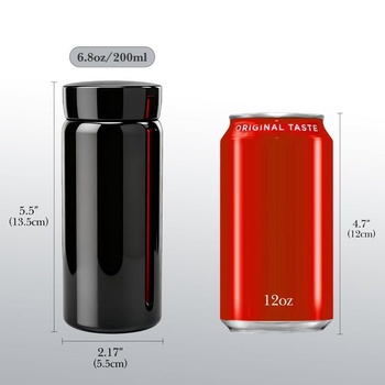 Linkidea Mini izolovaná fľaša z nerezovej ocele s objemom 200 ml, čierna