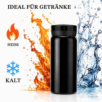 Linkidea Mini izolovaná fľaša z nerezovej ocele s objemom 200 ml, čierna